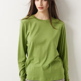 100% Merino Wool Crewneck Long Sleeve Knit Top