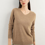 Chanyarn 100% Pure Cashmere Women's Sweater V-Neck Long Sleeve 2025 Fall Winter Warm Soft Knit Pullover