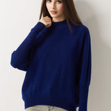 100% Merino Wool Mock Neck Batwing Sweater