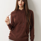 30% Cashmere 70% Merino Wool Hooded Knit Sweater