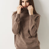 30% Cashmere 70% Merino Wool Seamless Turtleneck Sweater
