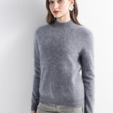 Chanyarn Women's 100% Cashmere Sweater Luxury Hairy Warm Top Mock Neck 2025 Fall Winter Long Sleeve Soft Knit Pullover