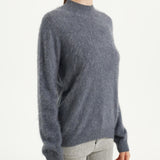 Chanyarn Women's 100% Merino Wool Luxury Soft Fall Winter Warm Long Sleeve Mock Neck Brushed Fuzzy Pullover Sweater