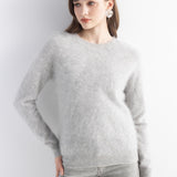 Chanyarn Women's 100% Cashmere Sweater Luxury Hairy Warm Tops Crewneck 2025 Fall Winter Long Sleeve Soft Knit Pullover