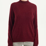 Chanyarn Women's 100% Merino Wool Luxury Soft Fall Winter Warm Long Sleeve Mock Neck Brushed Fuzzy Pullover Sweater