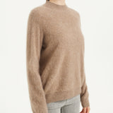 Chanyarn Women's 100% Merino Wool Luxury Soft Fall Winter Warm Long Sleeve Mock Neck Brushed Fuzzy Pullover Sweater