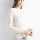 Chanyarn Women's 100% Cashmere Sweater Luxury Hairy Warm Tops Crewneck 2025 Fall Winter Long Sleeve Soft Knit Pullover