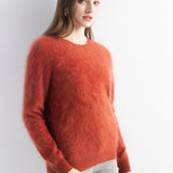 Chanyarn Women's 100% Cashmere Sweater Luxury Hairy Warm Tops Crewneck 2025 Fall Winter Long Sleeve Soft Knit Pullover