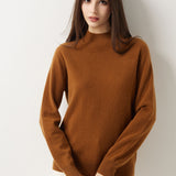 30% Cashmere 70% Merino Wool Seamless Mock Neck Sweater