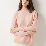30% Cashmere 70% Merino Wool Seamless Mock Neck Sweater