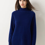 Pull à col montant sans couture 100 % laine mérinos