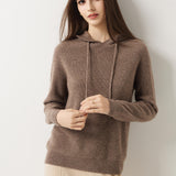 Maglione con cappuccio 30% cashmere 70% lana merino