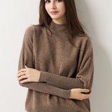 100% Merino Wool Mock Neck Batwing Sweater