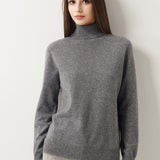 30% Cashmere 70% Merino Wool Seamless Turtleneck Sweater
