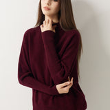 100% Merino Wool Mock Neck Batwing Sweater