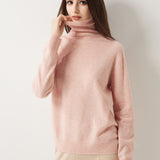 30% Cashmere 70% Merino Wool Seamless Turtleneck Sweater
