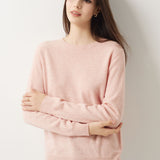 30% Cashmere 70% Merino Wool Seamless Crew Neck Sweater