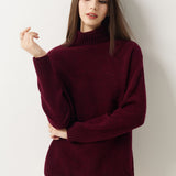 Pull à col roulé sans couture 100 % laine mérinos