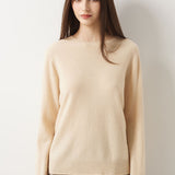 30% Cashmere 70% Merino Wool Seamless Crew Neck Sweater