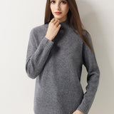 Pull à col montant sans couture 100 % laine mérinos