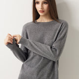 30% Cashmere 70% Merino Wool Seamless Crew Neck Sweater