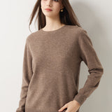 30% Cashmere 70% Merino Wool Seamless Crew Neck Sweater