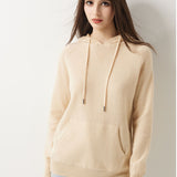 30% Cashmere 70% Merino Wool Hooded Knit Sweater