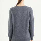 Chanyarn Women's 100% Merino Wool Luxury Soft Fall Winter Warm Crewneck Long Sleeve Brushed Fuzzy Pullover Sweater