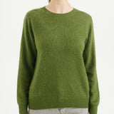 Chanyarn Women's 100% Merino Wool Luxury Soft Fall Winter Warm Crewneck Long Sleeve Brushed Fuzzy Pullover Sweater