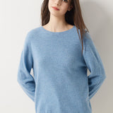 30% Cashmere 70% Merino Wool Seamless Crew Neck Sweater