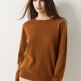 30% Cashmere 70% Merino Wool Seamless Crew Neck Sweater