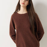 30% Cashmere 70% Merino Wool Seamless Crew Neck Sweater