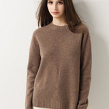 Pull à col rond sans couture 100 % laine mérinos