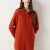 30% カシミア 70% メリノウール ハーフジップ セーター