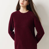 Pull à col rond sans couture 100 % laine mérinos