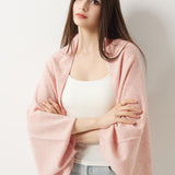 100% Merino Wool Knit Wrap Shawl with Sleeves