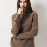 Maglione con zip e collo a lupetto in 100% lana merino