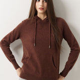 30% Cashmere 70% Merino Wool Hooded Knit Sweater