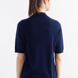 Women's Merino Wool Sweater 2025 Fall Winter Mock Neck Short Sleeve First-Line Ready to Wear Seamless Knit Sweater