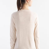 Women's Merino Wool Sweater 2025 Fall Winter V Neck Long Sleeve First-Line Ready to Wear Seamless Knit Sweater