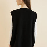 Women's 100% Merino Wool Sweater Vest 2025 Spring Classic V Neck Casual Sleeveless Knit Sweater Vest