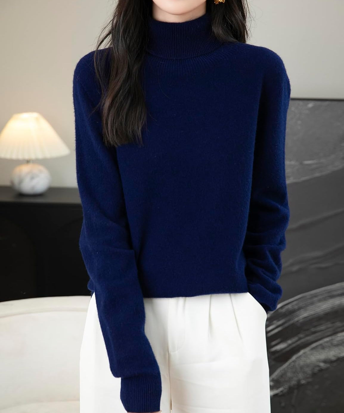 Chanyarn Women's 100% Merino Wool Turtleneck Sweater 2025 First-Line Ready to Wear Long Sleeve Seamless Knit Pullover