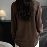 Women's Merino Wool Cardigan V-Neck Fall Winter Long Sleeve First-Line Ready to Wear Seamless Knit Cardigan