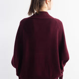 Pull de cardigan de laine mérinos pour femmes 2025 Automne l'hiver ouvert Front Batwing Sleeve Salouch Souchy Cardigan Pull