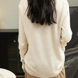Chanyarn Women's 100% Merino Wool V Neck Sweater 2025 First-Line Ready to Wear Casual Long Sleeve Seamless Knit Sweater
