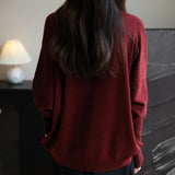 Women's Merino Wool Blend Oversized Sweater 2025 Fall Winter Fashion Mock Neck Batwing Sleeve Knit Pullover Sweater