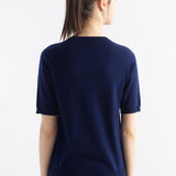 Women's Merino Wool Sweater 2025 Fall Winter Crew Neck Short Sleeve First-Line Ready to Wear Seamless Knit Sweater