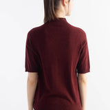 Women's Merino Wool Sweater 2025 Fall Winter Mock Neck Short Sleeve First-Line Ready to Wear Seamless Knit Sweater