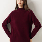 Pull à col montant sans couture 100 % laine mérinos