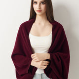 100% Merino Wool Knit Wrap Shawl with Sleeves